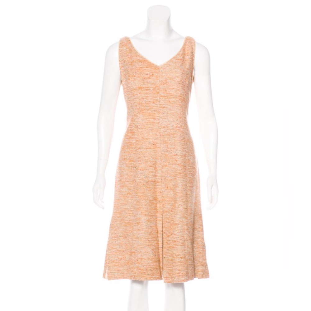 Kay Unger Peach Sleeveless Midi Dress